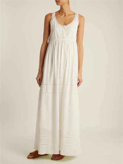 LONG TRIOMPHE DRESS IN COTTON LACE 